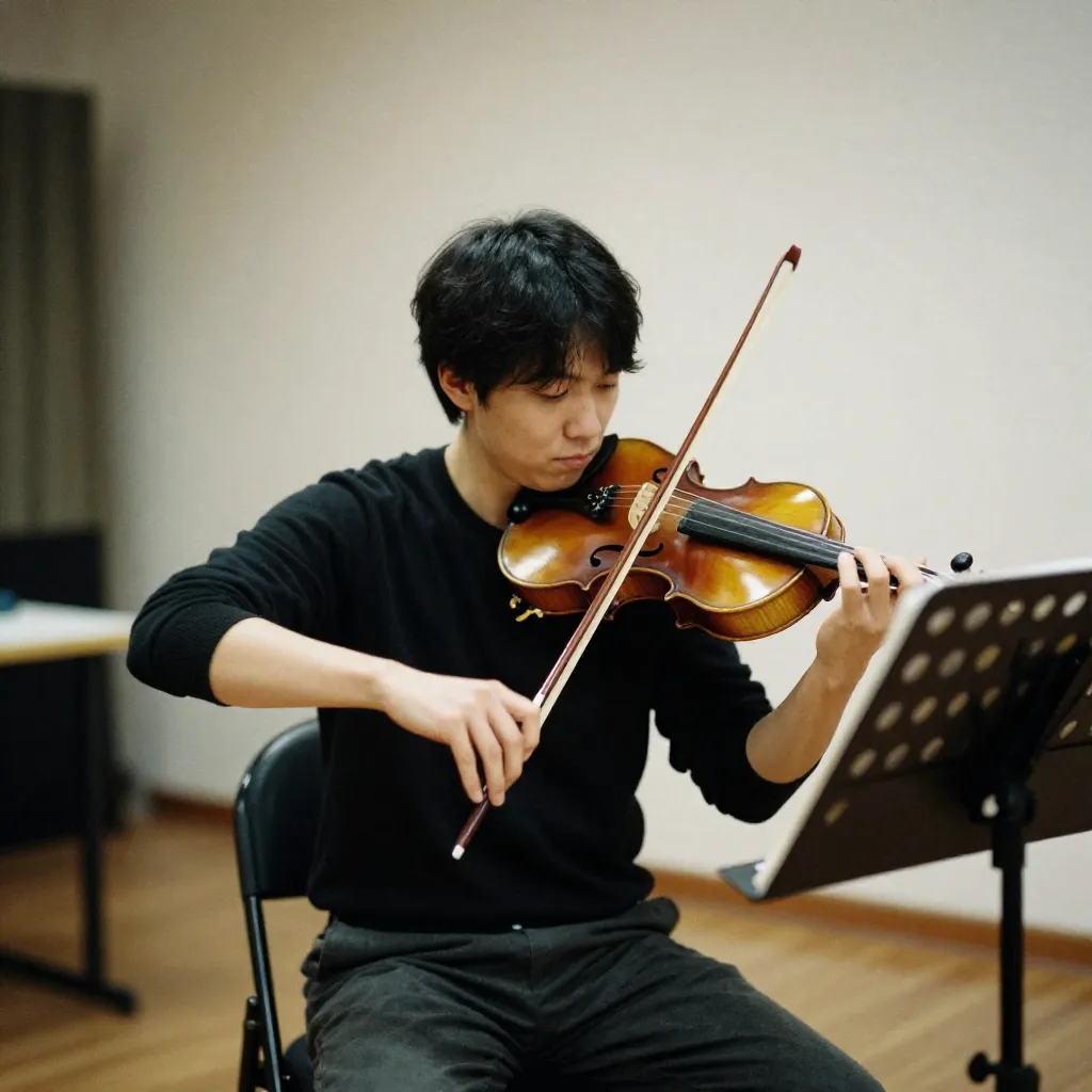 Private violin lesson for adult student